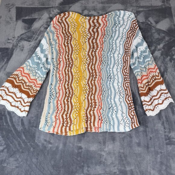 Cato Crochet Top Boho Chic Festival Open Knit Cover Up Tunic Size Large - Picture 8 of 9